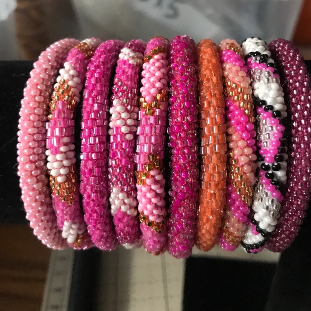 Rolls on beaded bracelets
